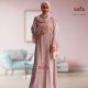 Zabia QR Abaya in Nida fabric - Pink