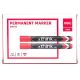 Deli Permanent Marker Bullet Tip 1.5mm 12PCS Red #EU10040