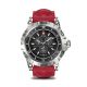 Swiss Military Dom 2 Silver Frame Red Silicon Strap
