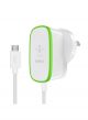 Belkin USB-A Wall Charger With Hardwired Micro-USB Cable White/Green