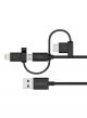 BELKIN Universal Cable With Micro-USB USB-C And USB Connectors 1.2 meter Black