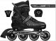 Soccerex adjustable Inline and balanced roller skates Combo Set for Kids, Black & Silver LF 6, Large 39-42